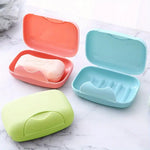 porte savon moderne boîte savon vert clair bleu clair rose surface lisse durable plastique