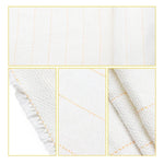 tissu blanc toile lin rustique lignes jaunes lavable machine blanc rustique