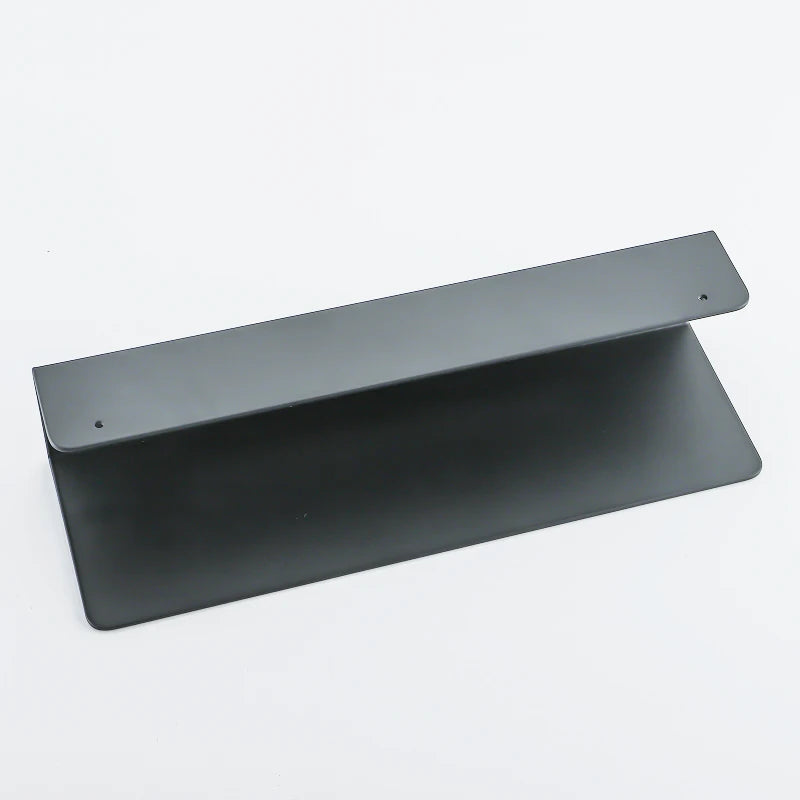 étagère murale moderne noire vis fixée salle bain aluminium laqué 30cm 40cm 50cm
