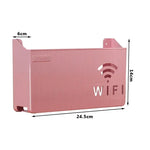 support mural routeur wifi gris rose bleu rayures horizontales moderne salon