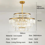 lustre classique doré cristal led 4000k 3000k 6000k transparent salon chambre