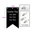 drapeau personnalisable 90x150cm noir uni classique hd digital printing polyester