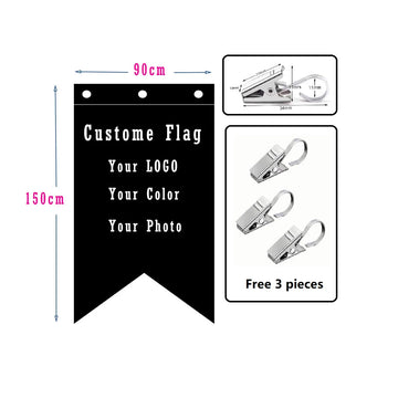 drapeau personnalisable 90x150cm noir uni classique hd digital printing polyester