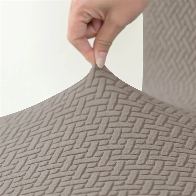 housse fauteuil inclinable gris motif géométrique moderne tissu polyestère eyelets machine wash jacquard split