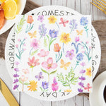 serviettes papier multicolores fleurs papillons illustration mariage anniversaire décoration table thé