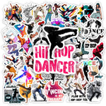 stickers hip hop danseurs poses textes thérapie multicolores adhésifs waterproof adultes adolescents scrapbooking