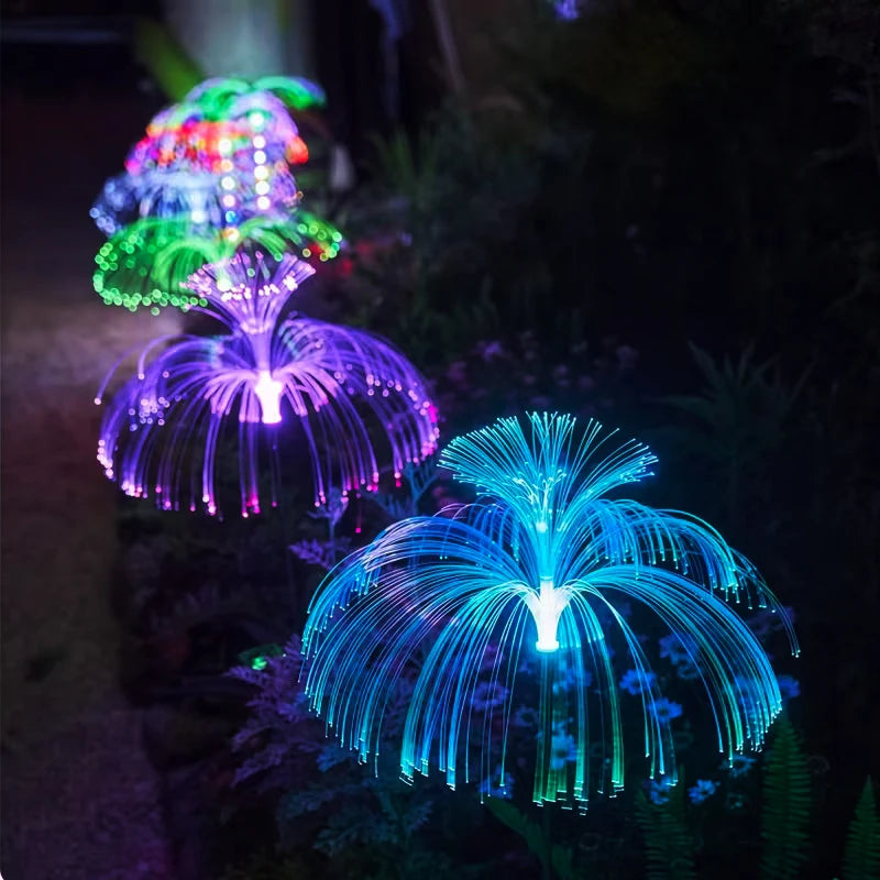lampe solaire décorative multicolore fibres optiques modernes extérieur balcon allée
