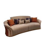 canapé moderne forme bois texturé coussins décoratifs beige orange bleu rose