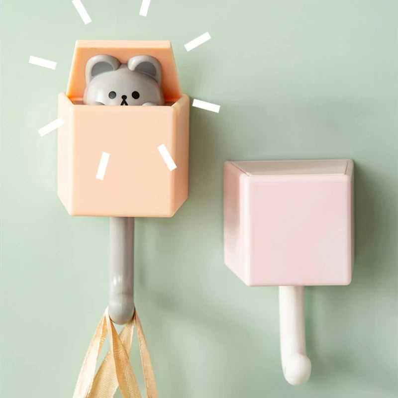 porte clés mural adhésif motif chat ours décoration moderne chambre maison