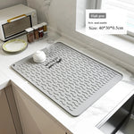 tapis protection table silicone moderne rayures ondulées gris clair blanc