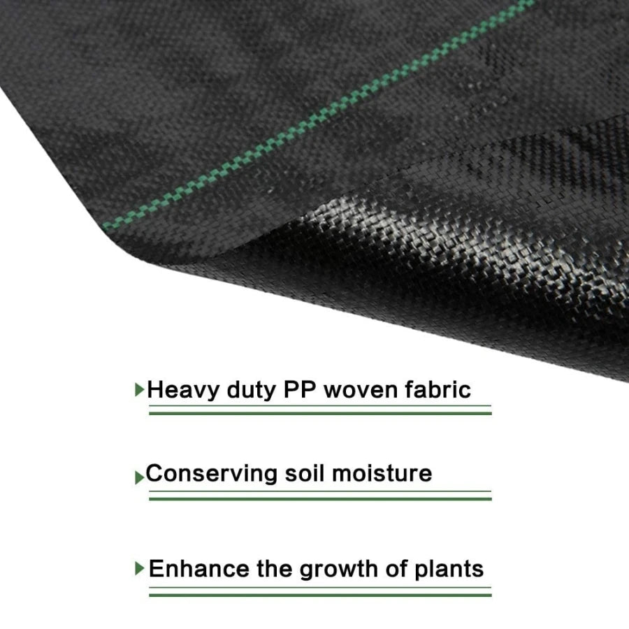 tissu contrôle mauvaises herbes noir maille fine ligne verte 100cm large 10m 20m