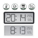 horloge murale numérique moderne affichage heure température humidité noir blanc