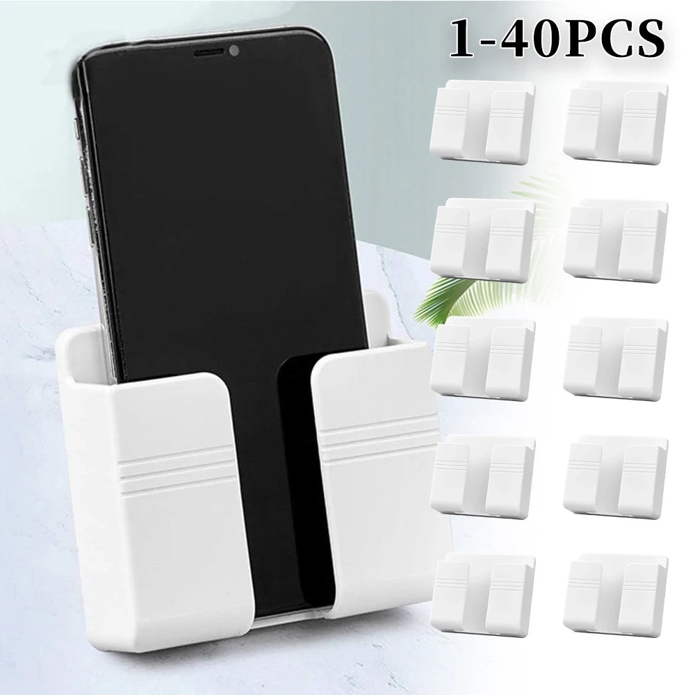 support téléphone portable blanc moderne adhésif rack stockage pratique suppléments