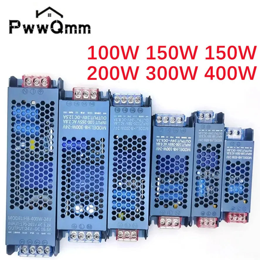 transformateur puissance 12v 24v 45w 60w 100w bleu industriel silent led alimentation électrique certification