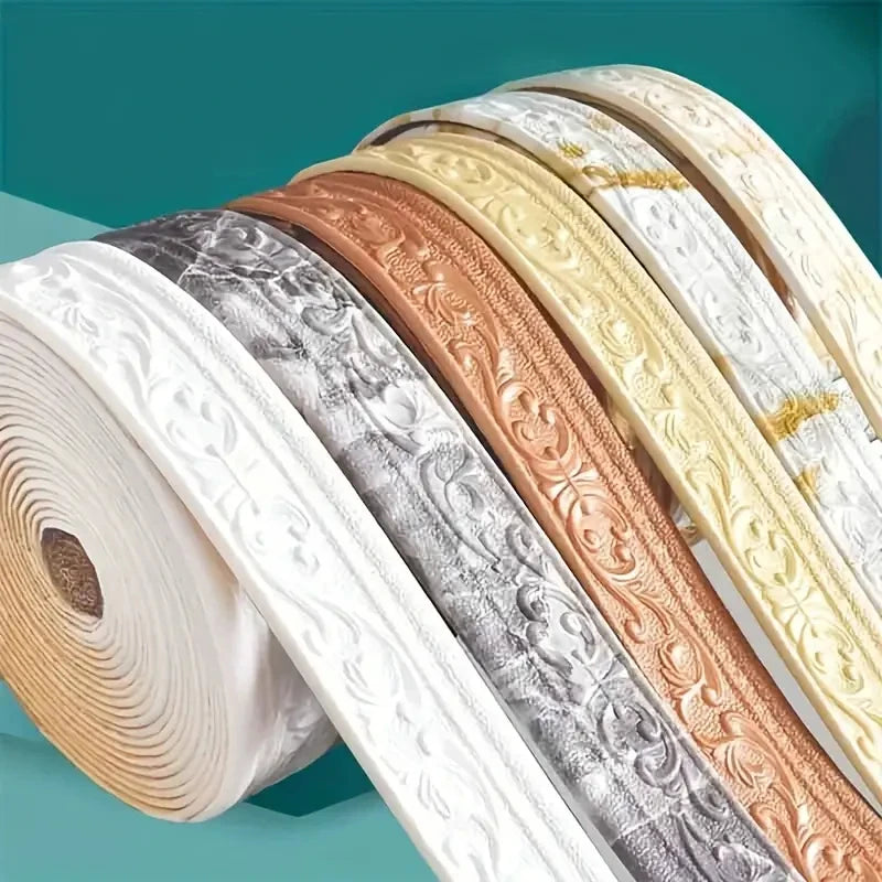 ruban decoratif adhesif ornements floraux blanc or cuivre argent classique impermeable anti statique absorption