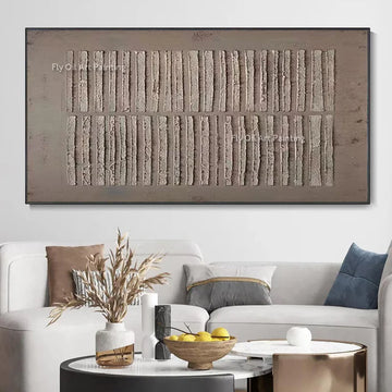 Peinture l'huile abstraite toile murale décorative salon art main lin horizontal moderne