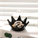 organisateur bijoux céramique blanc crème noir émaillé octogonal moderne royal