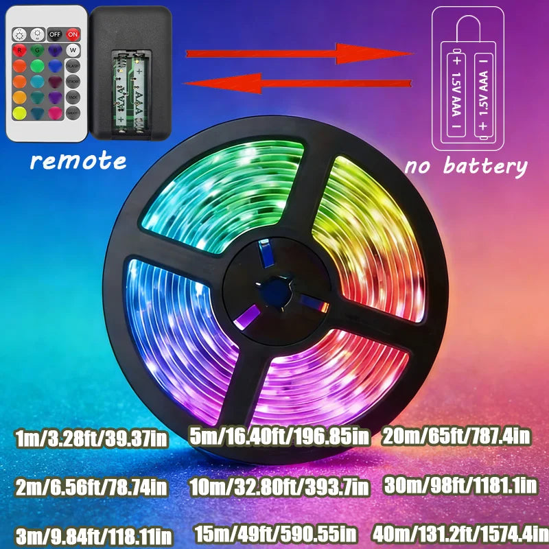 ruban led multicolore moderne télécommande 24touches facile salon fêtes noël