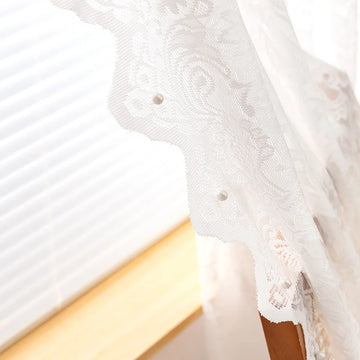rideau blanc brodé floral transparent classique décoratives 100 polyester salon chambre