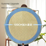 tapis gratter chats moderne tissé beige marron clair bleu jaune poignée resistant usage