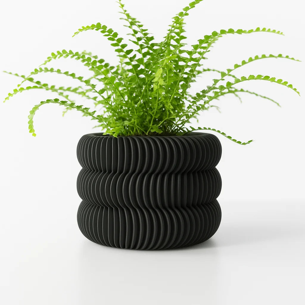 cache pot moderne rayures horizontales plante décoration maison plastique biodégradable écologique