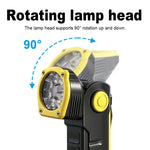 lampe frontale rechargeable led jaune noire aimantée rotation 90 degrés camping