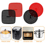 grilles cuisson friteuse air silicone antiadhésif rouge noir moderne cuisine vapeur