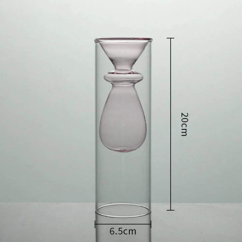 vases décoratifs modernes verre transparent couleur rose violet vert jaune bleu formes organiques arrondies