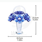 panier fleurs cristal transparent motif floral rose bleu élégant décoration intérieure vase transport