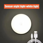veilleuse led rechargeable sans fil lampe sol blanche moderne détecteur mouvement usb portable