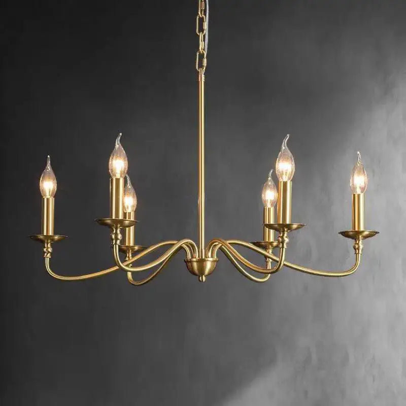 lustre doré traditionnel simple ampoules led chambre salon éclairage tombant moderne semi encastré fixé