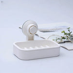 porte savon moderne plastique noir système succion salle bain