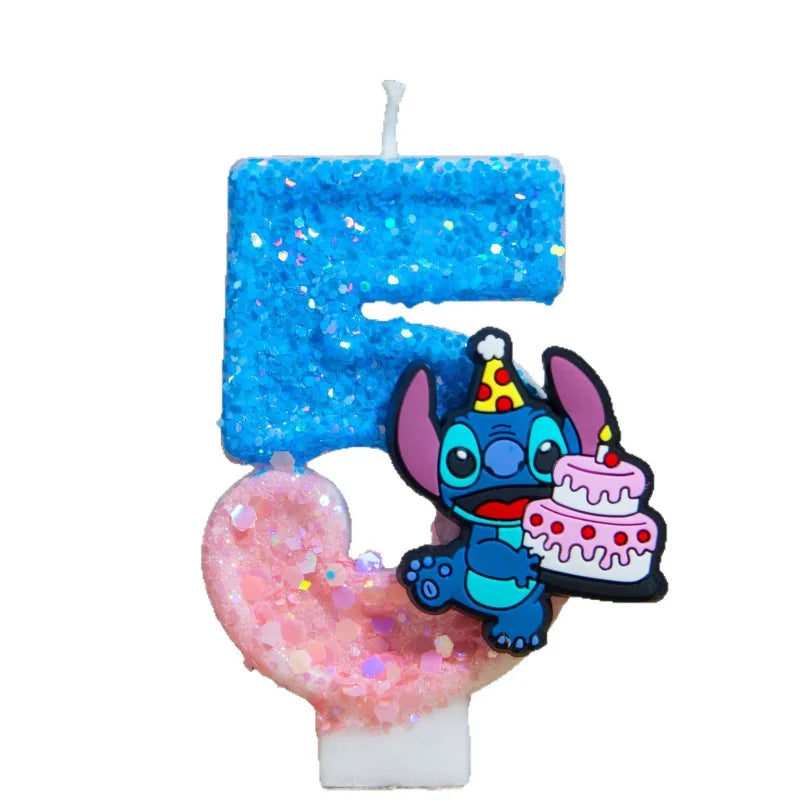 bougies numériques chiffres animées bleu rose blanches scintillantes personnages fêtes gâteaux anniversaire