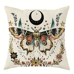 taies d'oreiller boho gothique papillons crânes fleurs étoiles 45x45cm polyester imprimé