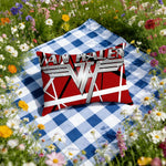 housse coussin imprimé rock band van halen 100 polyester double face moderne diagonale rouge