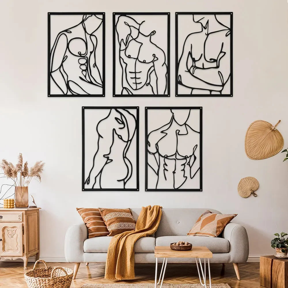 tableaux murals abstraits corps humains noir blanc minimaliste moderne décoration intérieure