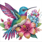 tableau diamants oiseaux fleurs multicolore moderne décoration murale adhésif création artisanale 30x30cm