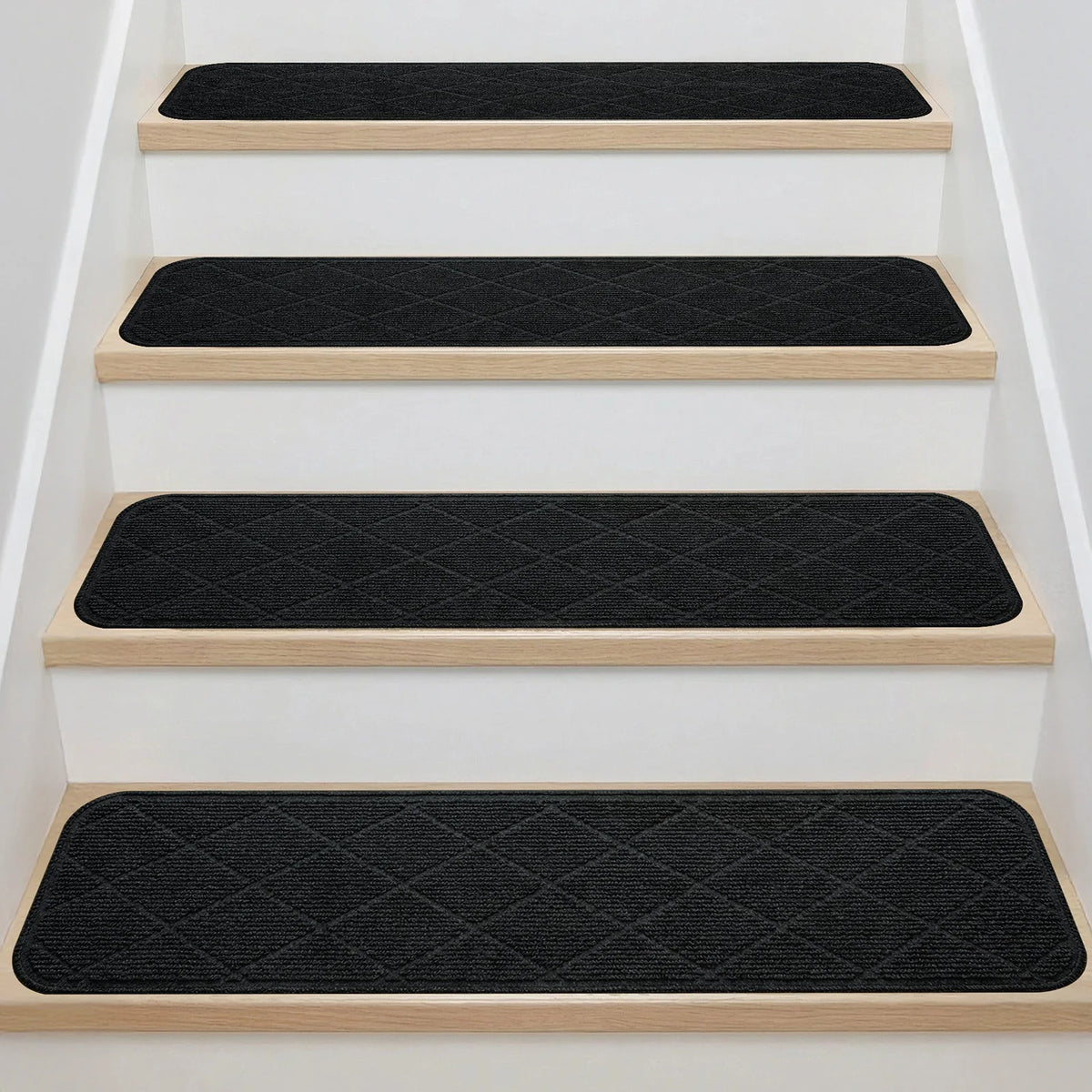tapis antidérapant adhésif marches escalier résistant décoloration texture géométrique moderne beigeclair 20cmx76cm