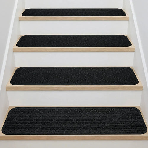 tapis antidérapant adhésif marches escalier résistant décoloration texture géométrique moderne beigeclair 20cmx76cm