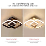 luminaire led plafonnier moderne minimaliste noir blanc forme carrée surface lisse fixé télécommande