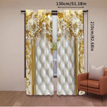 rideau deux pièces polyester roses blanches dorées classique baroque opaques blanc doré beige
