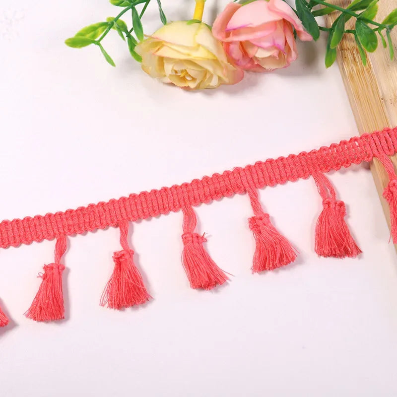 rubans pompons violet rouge jaune orange bleu rose boho artisanal 10 mètres