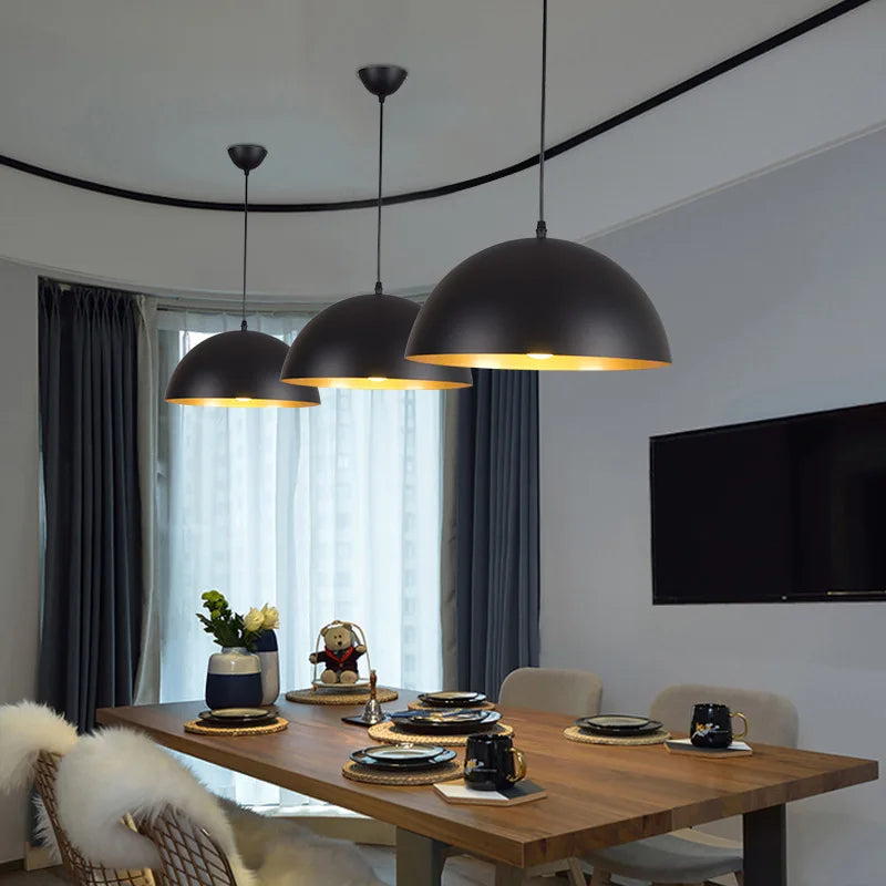 suspension lumineuse moderne câble suspendu aluminium noir doré 30cm 35cm 40cm 50cm 60cm