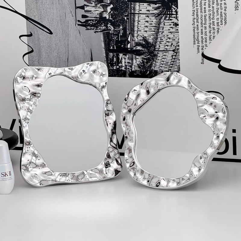 miroir decoratif moderne texturé argenté noir blanc minimaliste chambre dressing