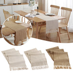 table table beige rayures diagonales noël halloween rustique texturé serviettes inclusées pâques action