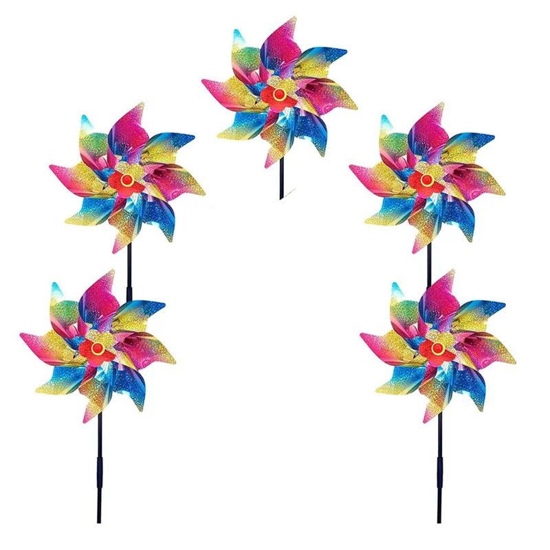 décorations extérieures multicolores spinners festifs planter lawn yard irisés.reflecteurs.pinwheels.translucides