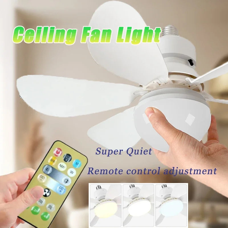 ventilateur lumière led télécommande ailes noires blanches moderne chambre cuisine