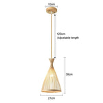 suspension lumineuse moderne bambou tissage beige doré fixe passe câble noir