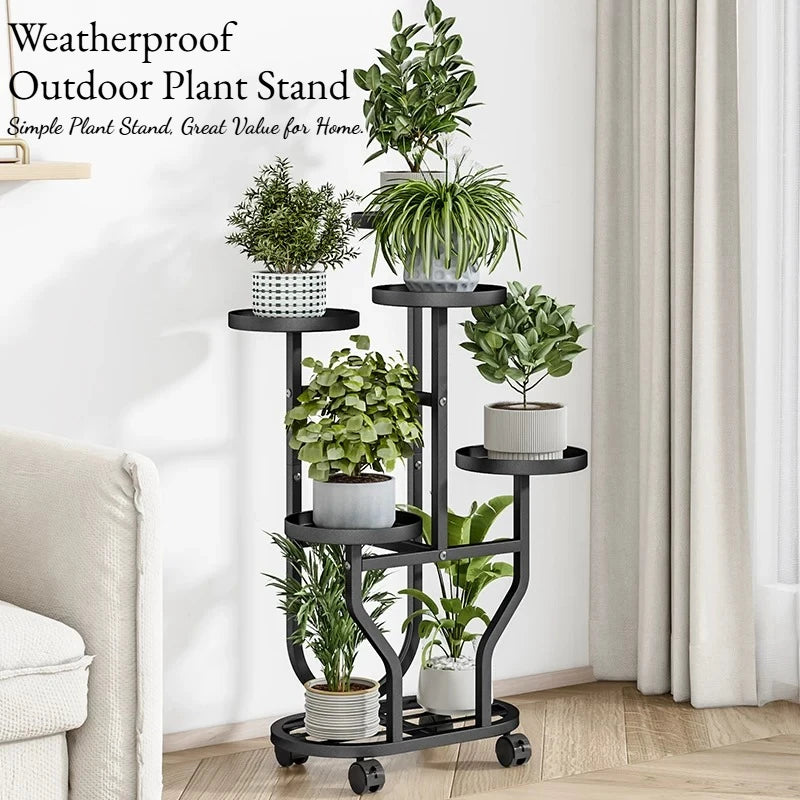 support plantes métal moderne niveaux noir blanc doré vis fixations
