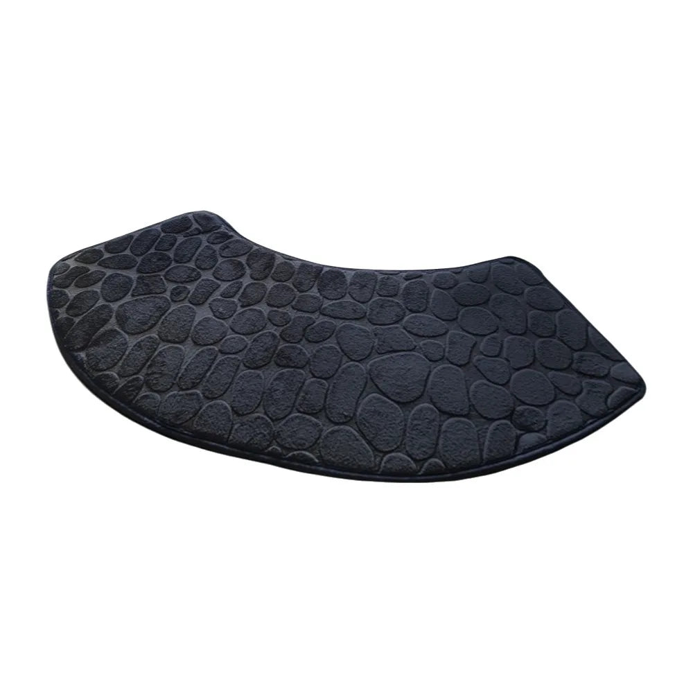 tapis bain antidérapant lavable motif cailloux gris beige bleu moderne